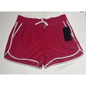 90 Degree by Reflex Towel Terry Shorts Womens Large Pink NWT Athleisure Running